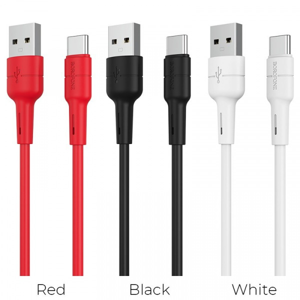 Кабель Borofone BX30 Silicone, USB - USB Type-C, 1 м, красный