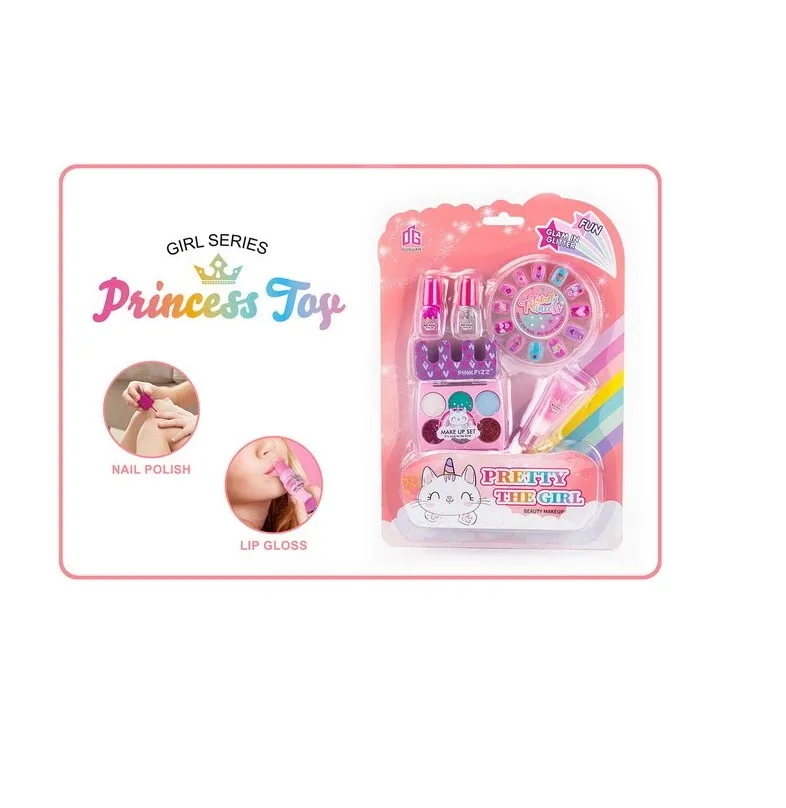 Набор детской косметики накладные ногти и помада Princess Face